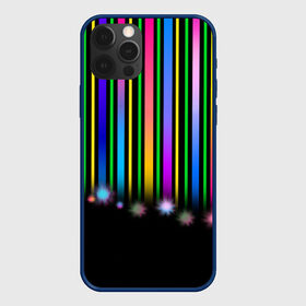 Чехол для iPhone 12 Pro с принтом Градиентный звездопад , силикон | область печати: задняя сторона чехла, без боковых панелей | градиент | звезда | ленты | полоски | праздник | радость | салют | фейерверк