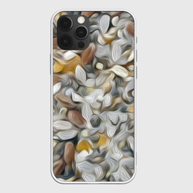 Чехол для iPhone 12 Pro Max с принтом желто-серый каменный узор , Силикон |  | abstraction | pebbles | stones | texture | абстракция | галька | камни | мазки | текстура