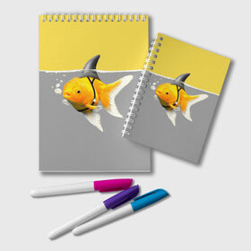 Блокнот с принтом Рыба-акула (PANTONE 13-0647) , 100% бумага | 48 листов, плотность листов — 60 г/м2, плотность картонной обложки — 250 г/м2. Листы скреплены удобной пружинной спиралью. Цвет линий — светло-серый
 | Тематика изображения на принте: pantone 13 0647 | аквариум | акула | вобла | вода | домино | икра | камбала | карась | кит | лосось | меч | море | мясо | озеро | океан | окунь | пила.карп | плавник.удочка | прикольные | река | русалка | рыбак