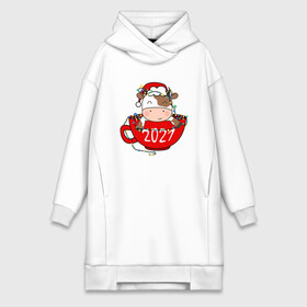 Платье-худи хлопок с принтом Милый бычок 2021 ,  |  | 2021 | 7 января | bull | newyear | santa | бык | быки | бычок | год быка | дед мороз | корова | новогодние каникулы | новогодние праздники | новый 2021 | новый год | новый год 2021 | рождество | сани | санта | санта клаус