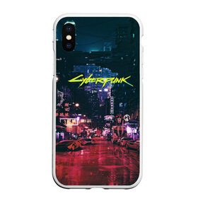 Чехол для iPhone XS Max матовый с принтом Cyberpunk 2077 , Силикон | Область печати: задняя сторона чехла, без боковых панелей | 2020 | cyberpunk 2077 | игры | киберпанк | тренды