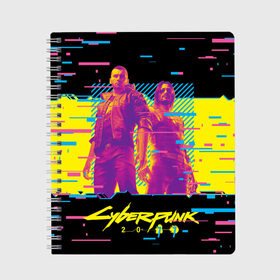 Тетрадь с принтом Cyberpunk 2077 - Взлом системы , 100% бумага | 48 листов, плотность листов — 60 г/м2, плотность картонной обложки — 250 г/м2. Листы скреплены сбоку удобной пружинной спиралью. Уголки страниц и обложки скругленные. Цвет линий — светло-серый
 | Тематика изображения на принте: 2077 | cd | cdprojectd | cyber | game | gamer | pank | project | punk | red | steam | syber | syberpank | valve | декабрь | игра | игра2020 | иградекабрь | игры | кибер | киберпан | панк | суберпунк | топигра