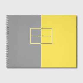 Альбом для рисования с принтом Ultimate Grey X Illuminating , 100% бумага
 | матовая бумага, плотность 200 мг. | 2021 | color 2021 | illuminating | pantone | ultimate grey | желтый | золотой | минимализм | пантон | популярный цвет | серый | ультимэйт грэй | цвет 2021