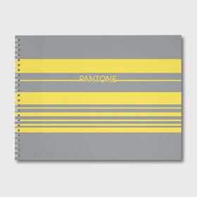 Альбом для рисования с принтом Pantone 2021 , 100% бумага
 | матовая бумага, плотность 200 мг. | 2021 | color 2021 | illuminating | pantone | ultimate grey | желтый | золотой | минимализм | пантон | полосы | популярный цвет | серый | ультимэйт грэй | цвет 2021