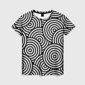 Женская футболка 3D с принтом Цель , 100% полиэфир ( синтетическое хлопкоподобное полотно) | прямой крой, круглый вырез горловины, длина до линии бедер | abstrakt | black | glitch | texture.краски | white | абстракция | глитч | градиент | зебра | краски | круг | мишень | паттерн | полигоны | текстура | цвет | цель