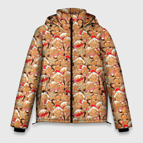 Мужская зимняя куртка 3D с принтом Новогоднее Печенье , верх — 100% полиэстер; подкладка — 100% полиэстер; утеплитель — 100% полиэстер | длина ниже бедра, свободный силуэт Оверсайз. Есть воротник-стойка, отстегивающийся капюшон и ветрозащитная планка. 

Боковые карманы с листочкой на кнопках и внутренний карман на молнии. | christmas | merry christmas | дед мороз | ёлка | елочные шары | игрушки | новый год | подарок | праздник | рождество | с новым годом | санта клаус | снежинки | украшения