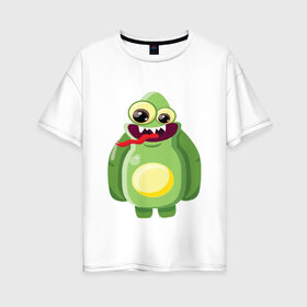 Женская футболка хлопок Oversize с принтом Авокадо , 100% хлопок | свободный крой, круглый ворот, спущенный рукав, длина до линии бедер
 | авокадо | веган | еда блогеров | мемы | минимализм | прикольные картинки | прикольные надписи | растение | смешное авокадо | фрукт