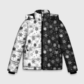 Зимняя куртка для мальчиков 3D с принтом Чёрно-Белые Снежинки , ткань верха — 100% полиэстер; подклад — 100% полиэстер, утеплитель — 100% полиэстер | длина ниже бедра, удлиненная спинка, воротник стойка и отстегивающийся капюшон. Есть боковые карманы с листочкой на кнопках, утяжки по низу изделия и внутренний карман на молнии. 

Предусмотрены светоотражающий принт на спинке, радужный светоотражающий элемент на пуллере молнии и на резинке для утяжки | merry christmas | дед мороз | ёлка | зима | мороз | новый год | подарок | праздник | рождество | с новым годом | санта клаус | снег | снеговик | снегурочка | снежинки | снежные узоры | узоры
