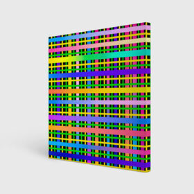 Холст квадратный с принтом Цветной беспредел , 100% ПВХ |  | весна | градиент | краски | праздник | радостное настроение