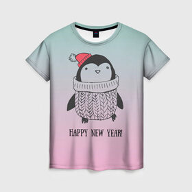 Женская футболка 3D с принтом Милый пингвин , 100% полиэфир ( синтетическое хлопкоподобное полотно) | прямой крой, круглый вырез горловины, длина до линии бедер | 2021 | 7 января | bull | newyear | santa | бык | быки | бычок | год быка | дед мороз | корова | новогодние каникулы | новогодние праздники | новый 2021 | новый год | новый год 2021 | рождество | сани | санта | санта клаус