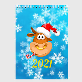 Скетчбук с принтом Год быка 2021 , 100% бумага
 | 48 листов, плотность листов — 100 г/м2, плотность картонной обложки — 250 г/м2. Листы скреплены сверху удобной пружинной спиралью | 2021 | 7 января | bull | newyear | santa | бык | быки | бычок | год быка | дед мороз | корова | новогодние каникулы | новогодние праздники | новый 2021 | новый год | новый год 2021 | рождество | сани | санта | санта клаус