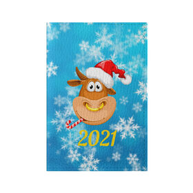 Обложка для паспорта матовая кожа с принтом Год быка 2021 , натуральная матовая кожа | размер 19,3 х 13,7 см; прозрачные пластиковые крепления | Тематика изображения на принте: 2021 | 7 января | bull | newyear | santa | бык | быки | бычок | год быка | дед мороз | корова | новогодние каникулы | новогодние праздники | новый 2021 | новый год | новый год 2021 | рождество | сани | санта | санта клаус