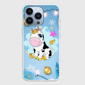 Чехол для iPhone 13 Pro с принтом Милый новогодний бычок ,  |  | 2021 | 7 января | bull | newyear | santa | бык | быки | бычок | год быка | дед мороз | корова | новогодние каникулы | новогодние праздники | новый 2021 | новый год | новый год 2021 | рождество | сани | санта | санта клаус
