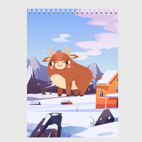 Скетчбук с принтом Милый бык , 100% бумага
 | 48 листов, плотность листов — 100 г/м2, плотность картонной обложки — 250 г/м2. Листы скреплены сверху удобной пружинной спиралью | Тематика изображения на принте: 2021 | 7 января | bull | newyear | santa | бык | быки | бычок | год быка | дед мороз | корова | новогодние каникулы | новогодние праздники | новый 2021 | новый год | новый год 2021 | рождество | сани | санта | санта клаус