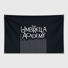 Флаг-баннер с принтом Umbrella Academy , 100% полиэстер | размер 67 х 109 см, плотность ткани — 95 г/м2; по краям флага есть четыре люверса для крепления | 5 | academy umbrella | cha cha | diego | hazel | klaus | vanya | академия амбрелла | ваня харгривз | диего | пятый | харгривз | хейзел | хейзел и чача | чача