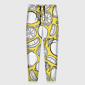 Мужские брюки 3D с принтом Illuminating Lemon , 100% полиэстер | манжеты по низу, эластичный пояс регулируется шнурком, по бокам два кармана без застежек, внутренняя часть кармана из мелкой сетки | 2021 | винтаж | лимоны | ретро | фрукты | цвет года