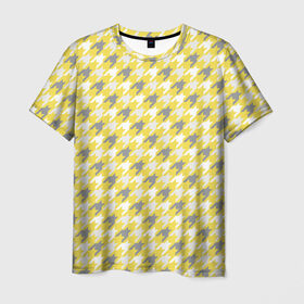 Мужская футболка 3D с принтом Ultimate Houndstooth , 100% полиэфир | прямой крой, круглый вырез горловины, длина до линии бедер | 2021 | винтаж | гусиная лапка | орнамент | собачий клык | узор | цвет года