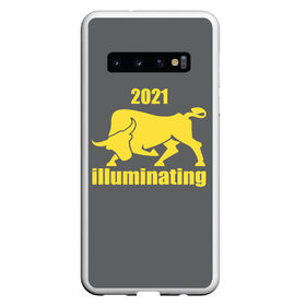 Чехол для Samsung Galaxy S10 с принтом Illuminating бык 2021 , Силикон | Область печати: задняя сторона чехла, без боковых панелей | bull | new year | pantone | power | symbol | ultimate grey | мощь | новый год | сила | символ | энергия