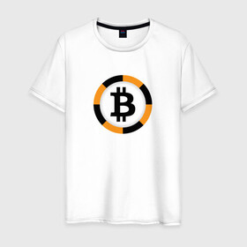 Мужская футболка хлопок с принтом BITCOIN / БИТКОИН , 100% хлопок | прямой крой, круглый вырез горловины, длина до линии бедер, слегка спущенное плечо. | bitcoin | btc | биткоин | валюта | деньги | криптовалюта