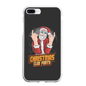 Чехол для iPhone 7Plus/8 Plus матовый с принтом Christmas Club Party , Силикон | Область печати: задняя сторона чехла, без боковых панелей | Тематика изображения на принте: christmas | merry christmas | дед мороз | ёлка | зима | мороз | новый год | подарок | праздник | рождество | с новым годом | санта клаус | снегурочка | снежинки