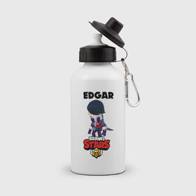 Бутылка спортивная с принтом BRAWL STARS EDGAR. , металл | емкость — 500 мл, в комплекте две пластиковые крышки и карабин для крепления | Тематика изображения на принте: 8 bit | brawl stars | byron | colette | crow | edgar | gale | leon | max | mr.p | sally leon | shark | virus 8 bit | werewolf leon | акула | байрон | берли | бравл старс | ворон | коллет | макс | оборотень | эдгар