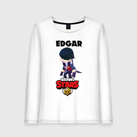 Женский лонгслив хлопок с принтом BRAWL STARS EDGAR , 100% хлопок |  | 8 bit | brawl stars | byron | colette | crow | edgar | gale | leon | max | mr.p | sally leon | shark | virus 8 bit | werewolf leon | акула | байрон | берли | бравл старс | ворон | коллет | макс | оборотень | эдгар