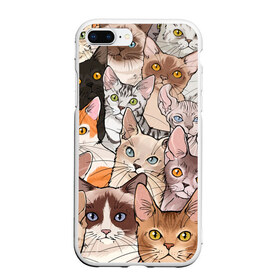 Чехол для iPhone 7Plus/8 Plus матовый с принтом Котики , Силикон | Область печати: задняя сторона чехла, без боковых панелей | cat | cats | cosmos | kitten | mem | memes | rose | roses | глаза | глазки | киска | космос | кот | котёнок | котик | котики | котэ | котята | кошак | кошка | кошки | красивая | мем | мемчики | милая | прикольная | розы | светлая