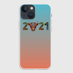 Чехол для iPhone 13 mini с принтом 2021 Год быка ,  |  | 2021 | 7 января | bull | newyear | santa | бык | быки | бычок | год быка | дед мороз | корова | новогодние каникулы | новогодние праздники | новый 2021 | новый год | новый год 2021 | рождество | сани | санта | санта клаус