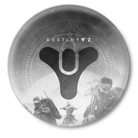 Значок с принтом DESTINY ,  металл | круглая форма, металлическая застежка в виде булавки | beyond light | destiny | destiny 2 | дестини | игры