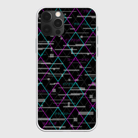 Чехол для iPhone 12 Pro Max с принтом Futuristic Argyle , Силикон |  | Тематика изображения на принте: cyberpunk | glitch | глитч | киберпанк | орнамент | ромбы | узор | футуристичный