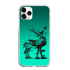 Чехол для iPhone 11 Pro Max матовый с принтом олень из лесных символов , Силикон |  | ворон | градиент | деревья | животное | зверь | лес | лось | олень | природа | рога | сила | силуэт | символы | эко | экология