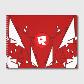 Альбом для рисования с принтом Roblox Роблокс , 100% бумага
 | матовая бумага, плотность 200 мг. | game | roblox | детский | знак | игра | красный | логотип | роблокс