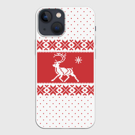 Чехол для iPhone 13 mini с принтом Северный Олень ,  |  | christmas | merry christmas | santa claus | дед мороз | ёлка | новогодние олени | новый год | оленёнок бэмби | оленёнок рудольф | орнамент | с новым годом | санта клаус | свитер с оленями | снегурочка | снежинки | узоры