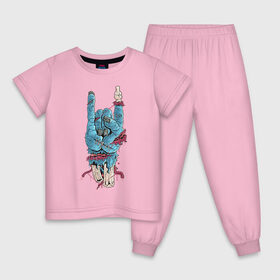 Детская пижама хлопок с принтом Zombie hand , 100% хлопок |  брюки и футболка прямого кроя, без карманов, на брюках мягкая резинка на поясе и по низу штанин
 | Тематика изображения на принте: 