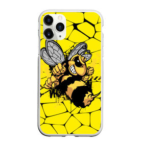 Чехол для iPhone 11 Pro матовый с принтом Дикая пчела , Силикон |  | дикая пчела | жало | мед | насекомые | опасность | соты | текстура | шершень