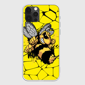 Чехол для iPhone 12 Pro с принтом Дикая пчела , силикон | область печати: задняя сторона чехла, без боковых панелей | Тематика изображения на принте: дикая пчела | жало | мед | насекомые | опасность | соты | текстура | шершень