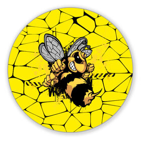 Коврик для мышки круглый с принтом Дикая пчела , резина и полиэстер | круглая форма, изображение наносится на всю лицевую часть | дикая пчела | жало | мед | насекомые | опасность | соты | текстура | шершень