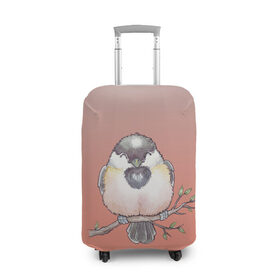 Чехол для чемодана 3D с принтом акварельная птица на ветке , 86% полиэфир, 14% спандекс | двустороннее нанесение принта, прорези для ручек и колес | 