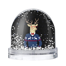 Снежный шар с принтом Hipster Deer , Пластик | Изображение внутри шара печатается на глянцевой фотобумаге с двух сторон | 