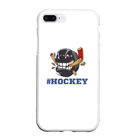 Чехол для iPhone 7Plus/8 Plus матовый с принтом Хоккей , Силикон | Область печати: задняя сторона чехла, без боковых панелей | зима | зомби | игра | клюшка | коньки | лёд | спортсмен | хоккеист | хоккей | шайба