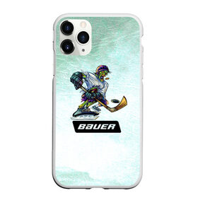 Чехол для iPhone 11 Pro Max матовый с принтом BAUER , Силикон |  | Тематика изображения на принте: bauer | бауэр | зима | зомби | игра | клюшка | коньки | лёд | спортсмен | хоккеист | хоккей | шайба