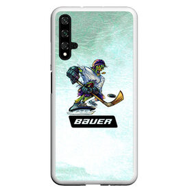 Чехол для Honor 20 с принтом BAUER , Силикон | Область печати: задняя сторона чехла, без боковых панелей | bauer | бауэр | зима | зомби | игра | клюшка | коньки | лёд | спортсмен | хоккеист | хоккей | шайба