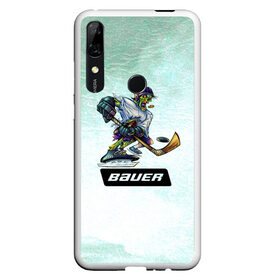 Чехол для Honor P Smart Z с принтом BAUER , Силикон | Область печати: задняя сторона чехла, без боковых панелей | bauer | бауэр | зима | зомби | игра | клюшка | коньки | лёд | спортсмен | хоккеист | хоккей | шайба