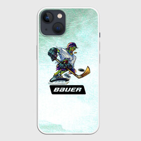 Чехол для iPhone 13 с принтом BAUER ,  |  | bauer | бауэр | зима | зомби | игра | клюшка | коньки | лёд | спортсмен | хоккеист | хоккей | шайба
