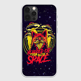 Чехол для iPhone 12 Pro Max с принтом Bearded cat from outer space , Силикон |  | Тематика изображения на принте: hipster | retro | vintage | борода | бородатый | винтаж | глубокий | из космоса | космический | космический корабль | космос | кот | котик | кошка | нло | пародия | пришельцы | ретро | старые фильмы | ужастик