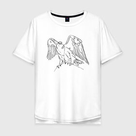 Мужская футболка хлопок Oversize с принтом Символ Орла , 100% хлопок | свободный крой, круглый ворот, “спинка” длиннее передней части | animals | art | bird | eagle | falcon | tattoo | wings | арт | беркут | гор | гордый | дикий | животные | крылья | летающий | один | орел | орлан | пернатый | перья | природа | птица | птичка | символ | сокол | соколиный взгляд