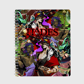 Тетрадь с принтом HADES , 100% бумага | 48 листов, плотность листов — 60 г/м2, плотность картонной обложки — 250 г/м2. Листы скреплены сбоку удобной пружинной спиралью. Уголки страниц и обложки скругленные. Цвет линий — светло-серый
 | aphrodite | artemis | athena | hade | hades | nyx. | poseidon | zagreus | zeus | афродита | загрей | зевс | игра hades | посейдон