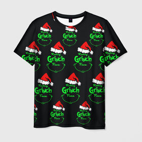 Мужская футболка 3D с принтом Grinch Face , 100% полиэфир | прямой крой, круглый вырез горловины, длина до линии бедер | 2020 | 2021 | grinch | белая | год | гринч | елка | женская | зеленый | красная | мужская | мультфильм | надпись | нг | новый | подарок | полосы | праздник | рождества | свитер | сердце | смайл | фильм | шапка