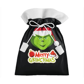 Подарочный 3D мешок с принтом Merry Grinchmas , 100% полиэстер | Размер: 29*39 см | Тематика изображения на принте: 2020 | 2021 | grinch | белая | год | гринч | елка | женская | зеленый | красная | мужская | мультфильм | надпись | нг | новый | подарок | полосы | праздник | рождества | свитер | сердце | смайл | фильм | шапка