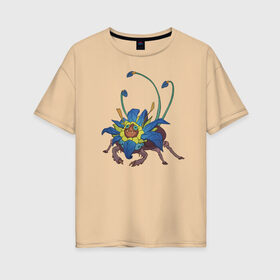 Женская футболка хлопок Oversize с принтом Хищное насекомое 2 , 100% хлопок | свободный крой, круглый ворот, спущенный рукав, длина до линии бедер
 | 